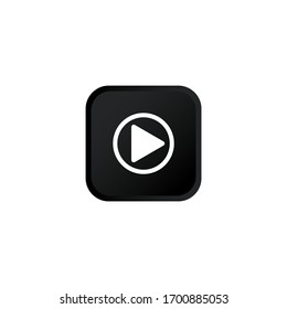 Icono de botón de reproducción de vídeo diseño moderno botón negro aislado en fondo blanco. Vector EPS 10.
