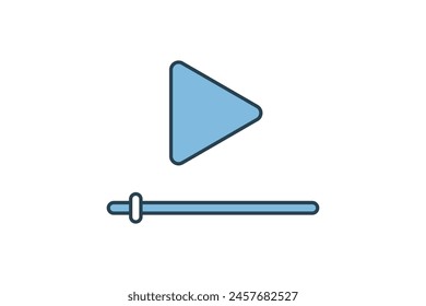 Video reproducir Botón icon. icono relacionado con la educación y la educación en línea. adecuado para Sitio web, App, interfaces de usuario, imprimible, etc. estilo de icono de línea plana. diseño de Vector simple editable