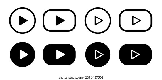 Video play button icon set. Play button icon sets vector isolated.