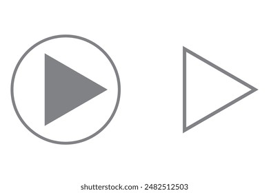 Video play button icon set. Start audio or video action media symbol for apps and websites