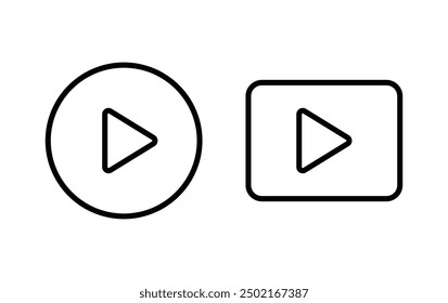 Video play button icon set vector