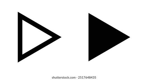 Video play button icon set. Start audio or video action media symbol for apps and websites.
