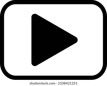 Video play button icon vector . Play button icon symbol