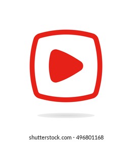 Video play button isolated on white background. Video player logo or icon