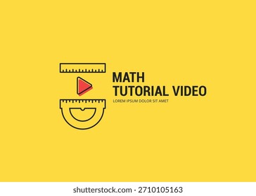 Video Juega al Botón con la combinación del logotipo de las Reglas. Video Símbolo de la educación en línea, Anuncio, diseño de la Miniatura