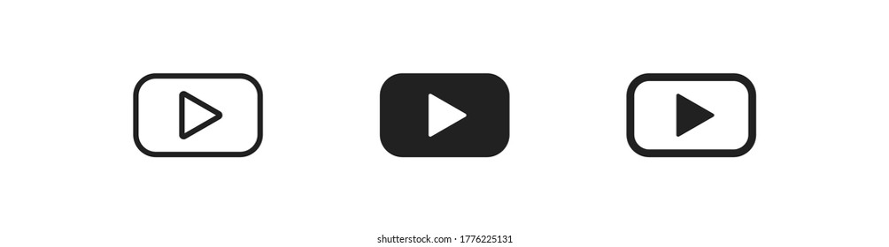 Video play button symbol. Circle media icon comcept in vector flat style.