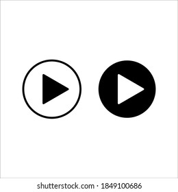 Video play button symbol vector illustration on white background color editable