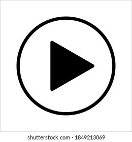 Video play button symbol vector illustration on white background color editable