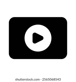 Video play button symbolizing media playback or online content vector