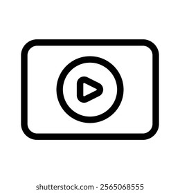 Video play button symbolizing media playback or online content vector