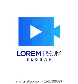 video play colorful logo design
