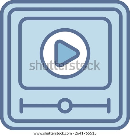 Video Play Filled Blue Tone Icon