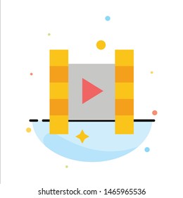 Video, Play, Film Abstract Flat Color Icon Template. Vector Icon Template background