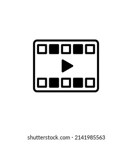 Video, Play, Film, Player, Movie Solid Line Icon Vector Illustration Logo Template. Suitable For Many Purposes.