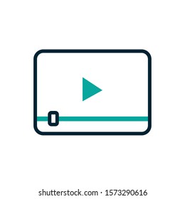Video play icon design, Digital technology communication social media internet web and wireless theme Vector illustration