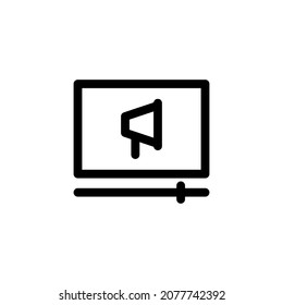 Icono de videojuego diseño ilustración vectorial con vídeo de símbolo, reproducción de vídeo, anuncios, publicidad, promoción para el negocio de la publicidad