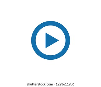 video play icon flat vector