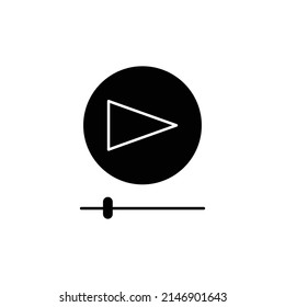 video play icon. glyph icon style. silhouette. suitable for music symbol. simple design editable. Design template vector