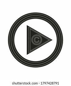 Video play icon graphic design vector art