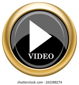 Video play icon. Internet button on white  background. EPS10 Vector. 