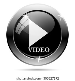 Video play icon. Internet button on white background. EPS10 vector 