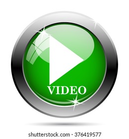 Video play icon. Internet button on white background. EPS10 vector.