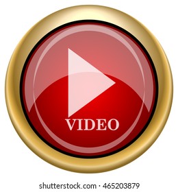 Video play icon. Internet button on white background. EPS10 vector.