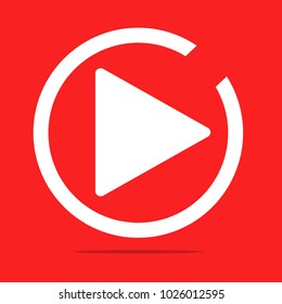 Video play icon logo vector illustration flat design