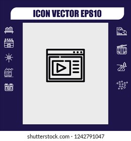 Video play icon vector