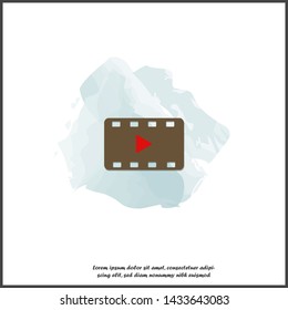 Video play icon. Vector illustration play video on white isolated background.