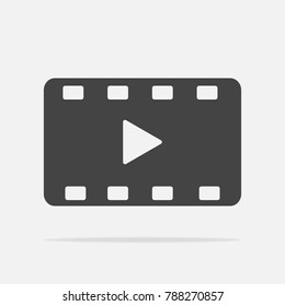 Video play icon. Vector illustration play video on grey background.