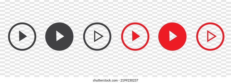 Video play icon vector set. Modern design template