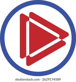 video play icon vector stylized and editable