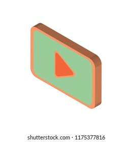 Video play isometric left top view 3D icon