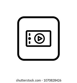 Video play line vector icon. Marketing outline illustration.