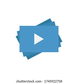 Video play list vector icon symbol favorite isolated on white background