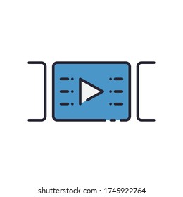 Video play list vector icon symbol favorite isolated on white background