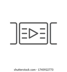 Video play list vector icon symbol favorite isolated on white background