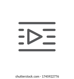 Video play list vector icon symbol favorite isolated on white background