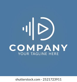 Video Video Play concepto de diseños de logotipos, Vector de Plantilla de logotipos de música