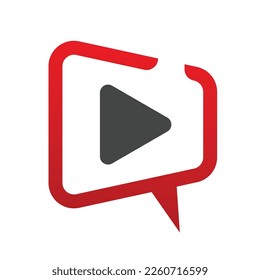 icono del logotipo de reproducción de vídeo ilustración vectorial plana clipart aislado en fondo blanco