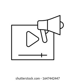 Video play, megaphone icon. Simple line, outline vector elements of cinematography icons for ui and ux, website or mobile application