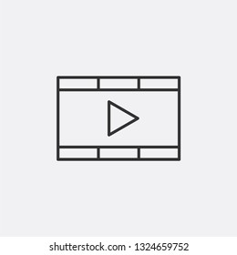 Video, play modern simple clear flat outline vector icon, symbol
