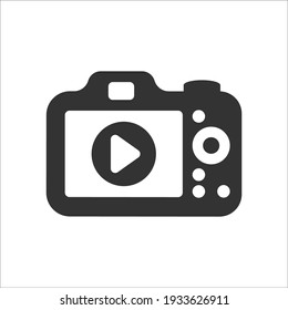 Reproducción de vídeo en icono de cámara, gráficos vectoriales