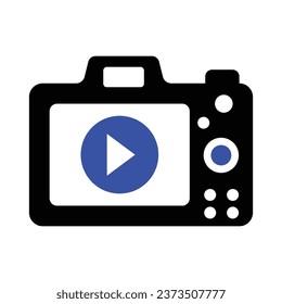 Video Play On Camera Icon, Vector Graphics