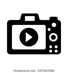 Video Play On Camera Icon, Vector Graphics