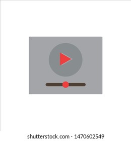 Video, Play, Online, Marketing  Flat Color Icon. Vector icon banner Template. Vector Icon Template background
