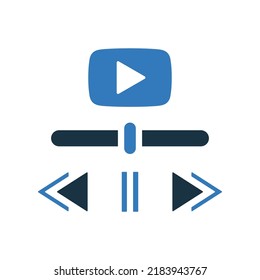 Video play, player icon. Simple editable vector graphics.