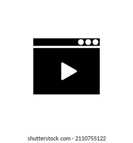 Video, Play, Player, Movie Solid Icon Design Concept For Web And UI, Simple Icon For Your Project.