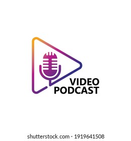 Video Play Podcast Logo Template Design